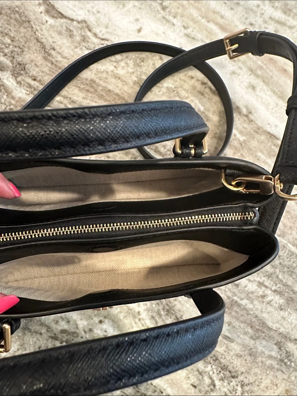 Tory Burch Emerson Mini Tote Black Saffiano Leather Bag 146394
